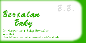 bertalan baky business card